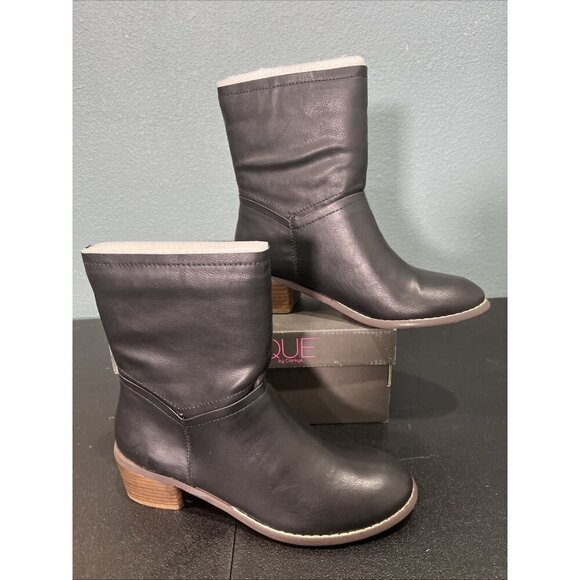 Corkys Shoes - Corkys Boutique Boots Womens Sz 9M Black Vegan Leather Waterproof Easy Clean